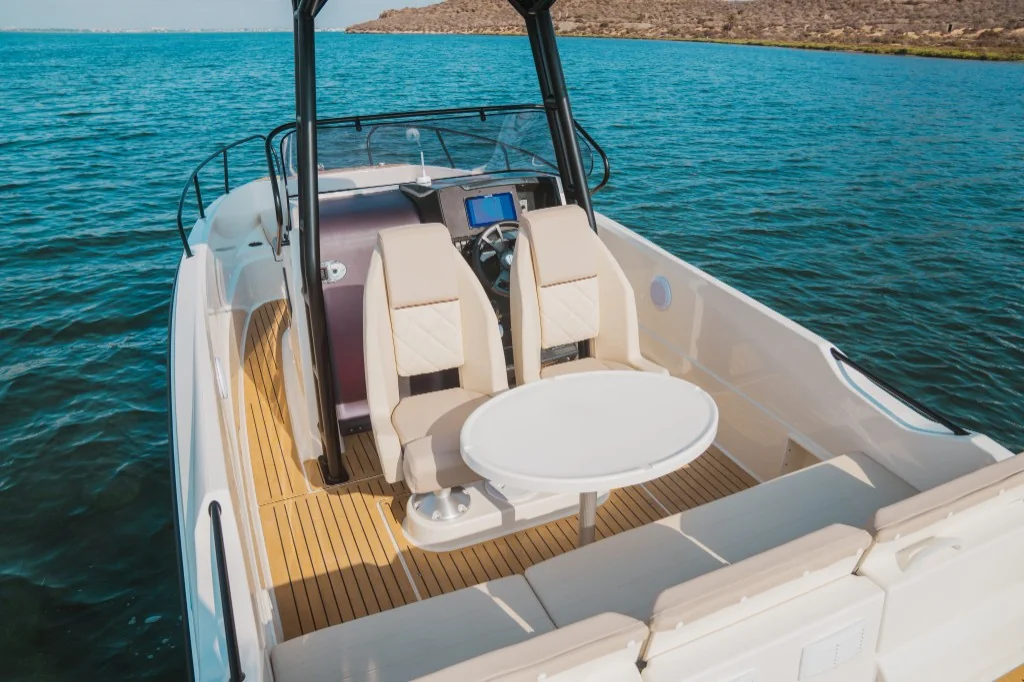 Flexiteek synthetic teak open-boat decking — design inspiration for pontoon and recreational flooring