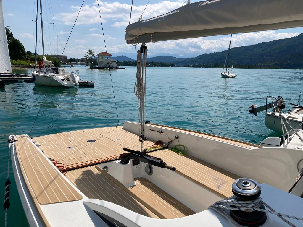 Flexiteek synthetic teak boat decking with scrubbed finish — product design inspiration