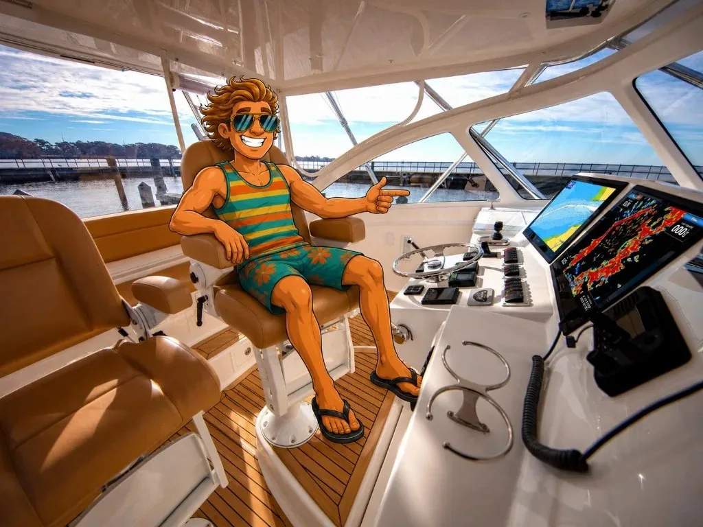 Wave Maker Craft Rex at the helm with Flexiteek cockpit flooring